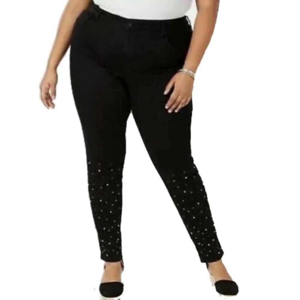 Women's Plus Pearl Embellished Skinny Leg Jeans
